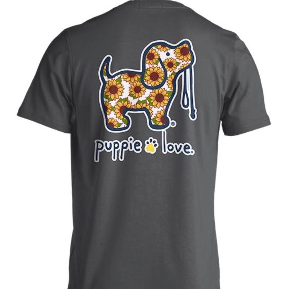 Puppie Love sunflower tee size small